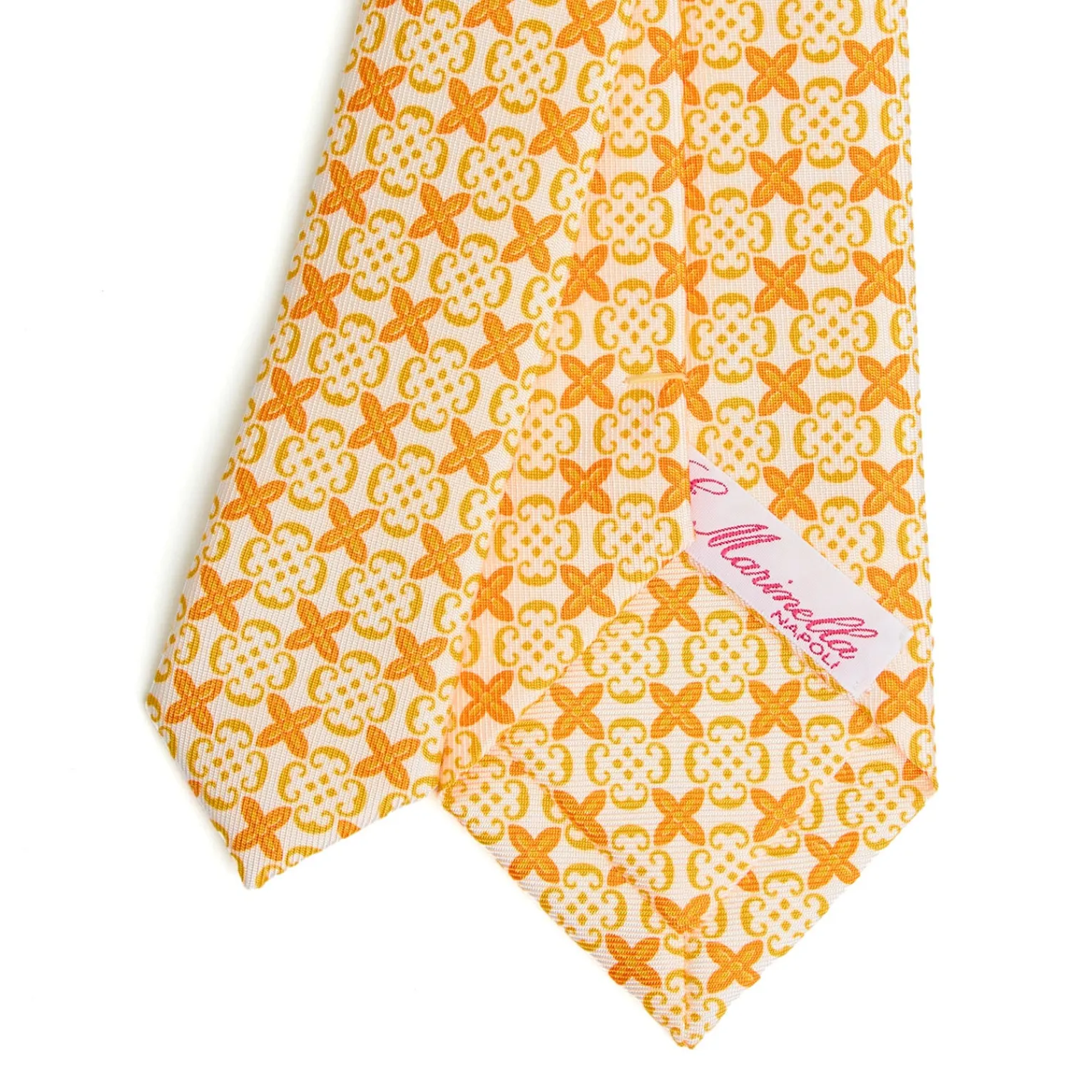 E.Marinella CRAVATTE|CRAVATTA DONNA CLASSICA IN SETA STAMPATA GIALLA Microfantasia inspirazione foulard