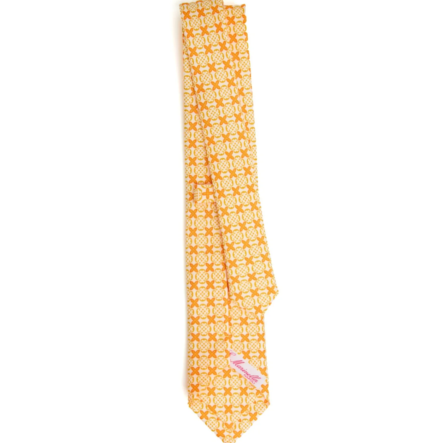 E.Marinella CRAVATTE|CRAVATTA DONNA CLASSICA IN SETA STAMPATA GIALLA Microfantasia inspirazione foulard
