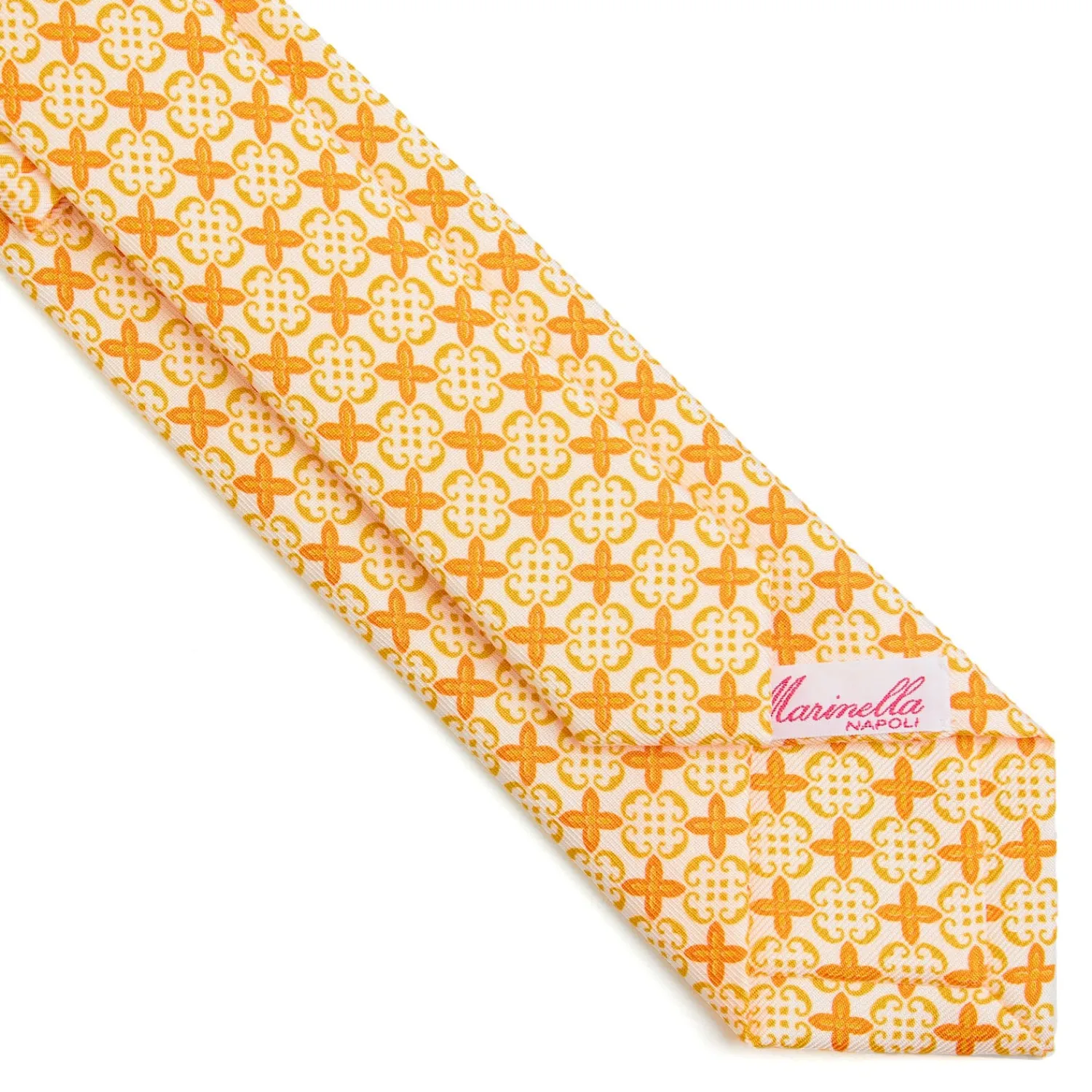 E.Marinella CRAVATTE|CRAVATTA DONNA CLASSICA IN SETA STAMPATA GIALLA Microfantasia inspirazione foulard