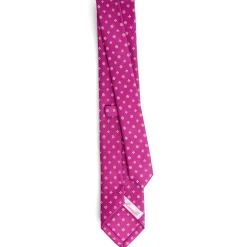 E.Marinella CRAVATTE|CRAVATTA DONNA CLASSICA IN SETA STAMPATA FUCSIA Microfantasia fiore