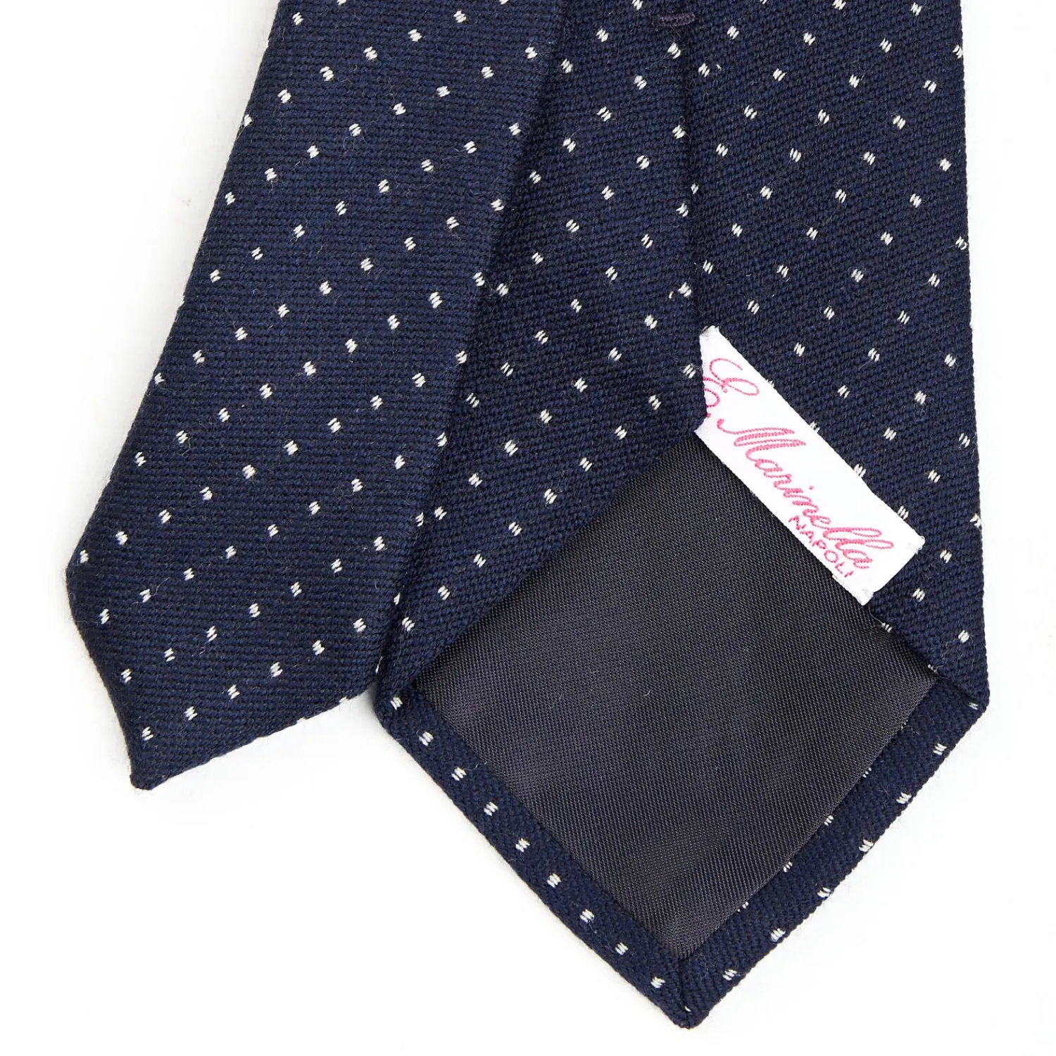 E.Marinella CRAVATTE|CRAVATTA DONNA IN LANA BLU SCURO Microfantasia geometrica