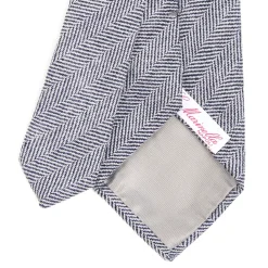 E.Marinella CRAVATTE|CRAVATTA DONNA IN LANA GRIGIO SCURO Spina di pesce