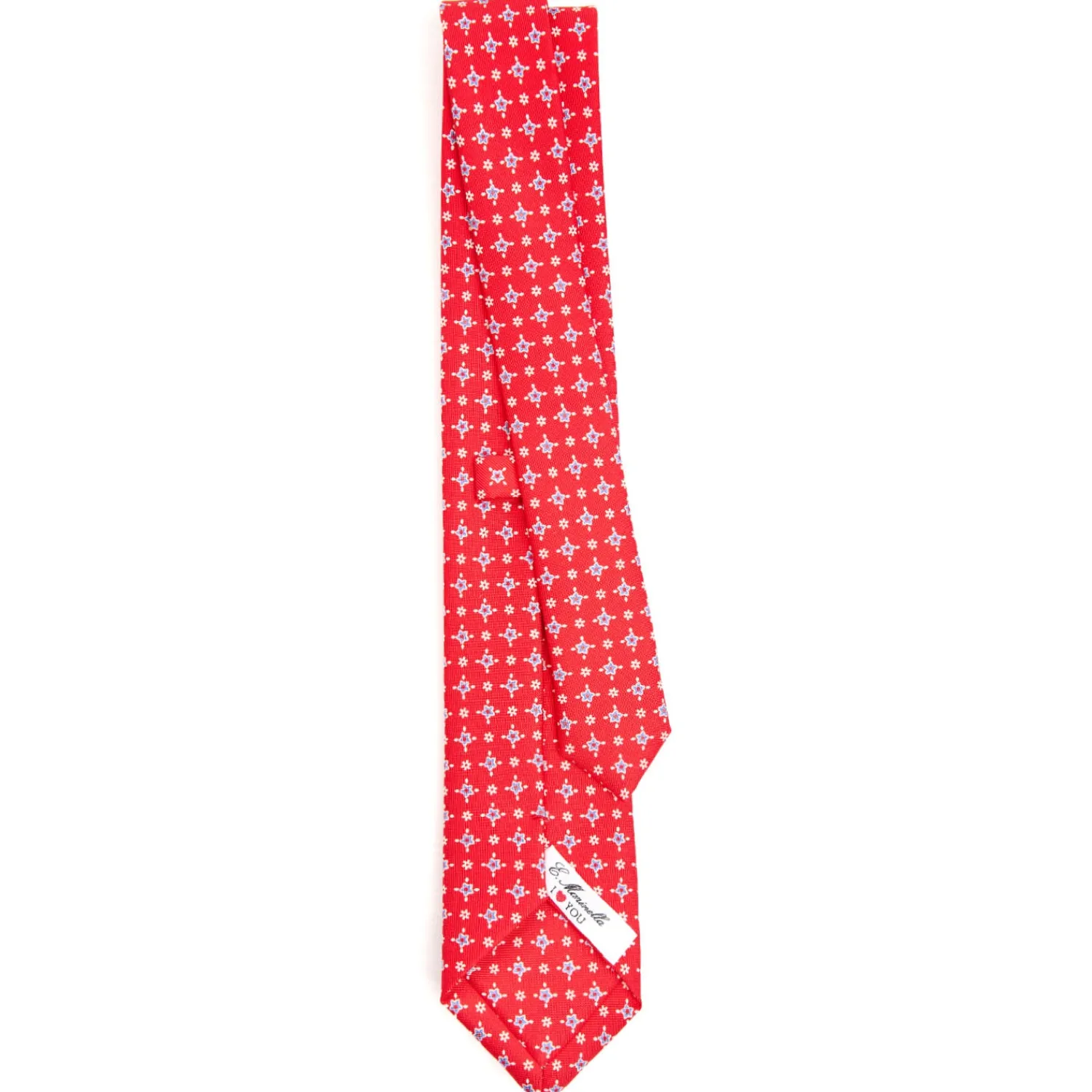E.Marinella CRAVATTE|CRAVATTA DONNA ROSSA 7 CM IN SETA STAMPATA San valentino edition