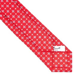 E.Marinella CRAVATTE|CRAVATTA DONNA ROSSA 7 CM IN SETA STAMPATA San valentino edition
