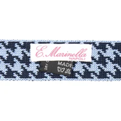 E.Marinella CRAVATTE|CRAVATTA DONNA TRICOT IN SETA AZZURRA Pied de poule