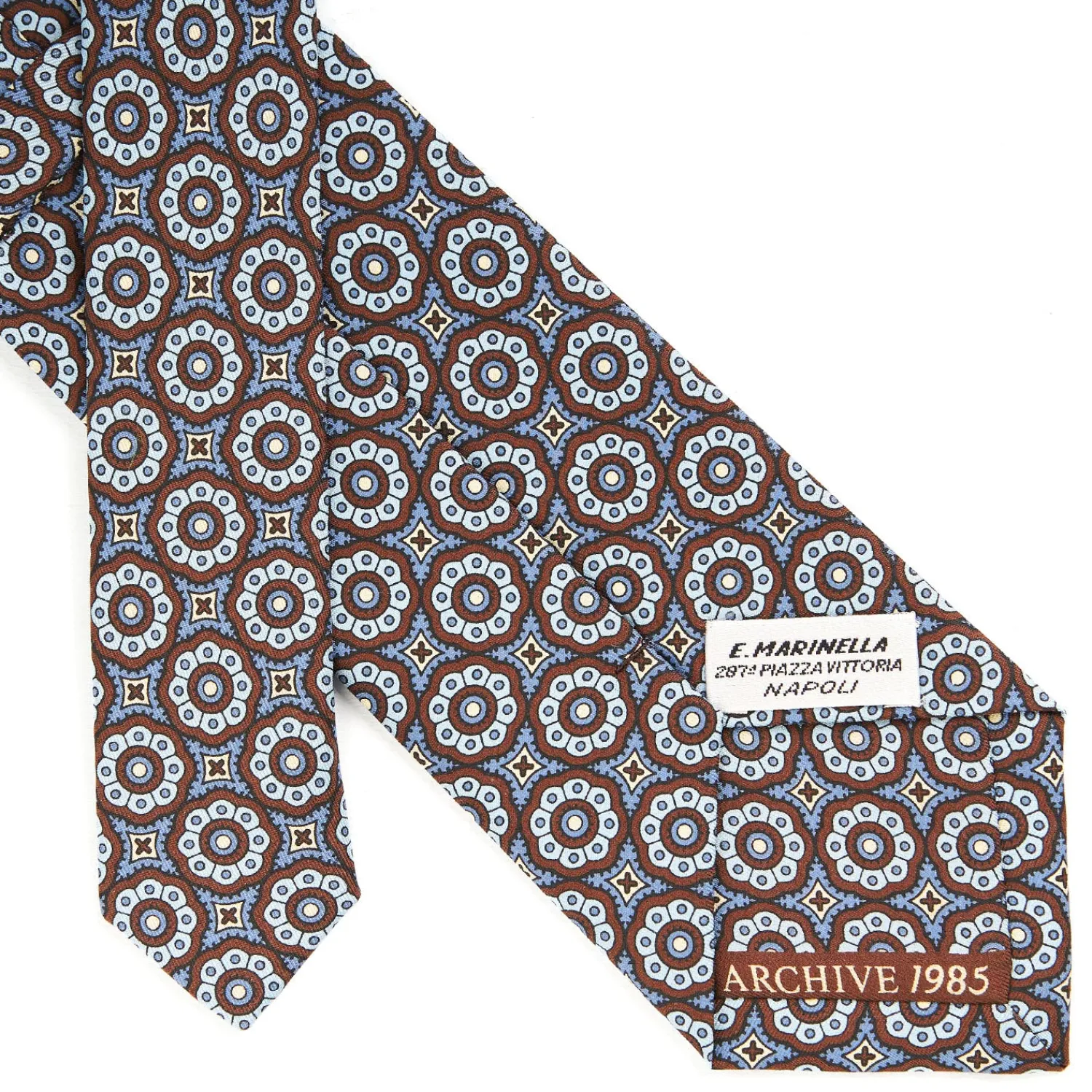 E.Marinella CRAVATTE|Cravatte Collezione Archivio|CRAVATTA IN SETA MARRONE SCURO Collezione archivio anno 1985