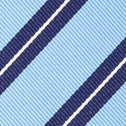 E.Marinella CRAVATTE|Cravatte Regimental E Rigate|CRAVATTA REGIMENTAL IN SETA AZZURRA Righe blu e bianche
