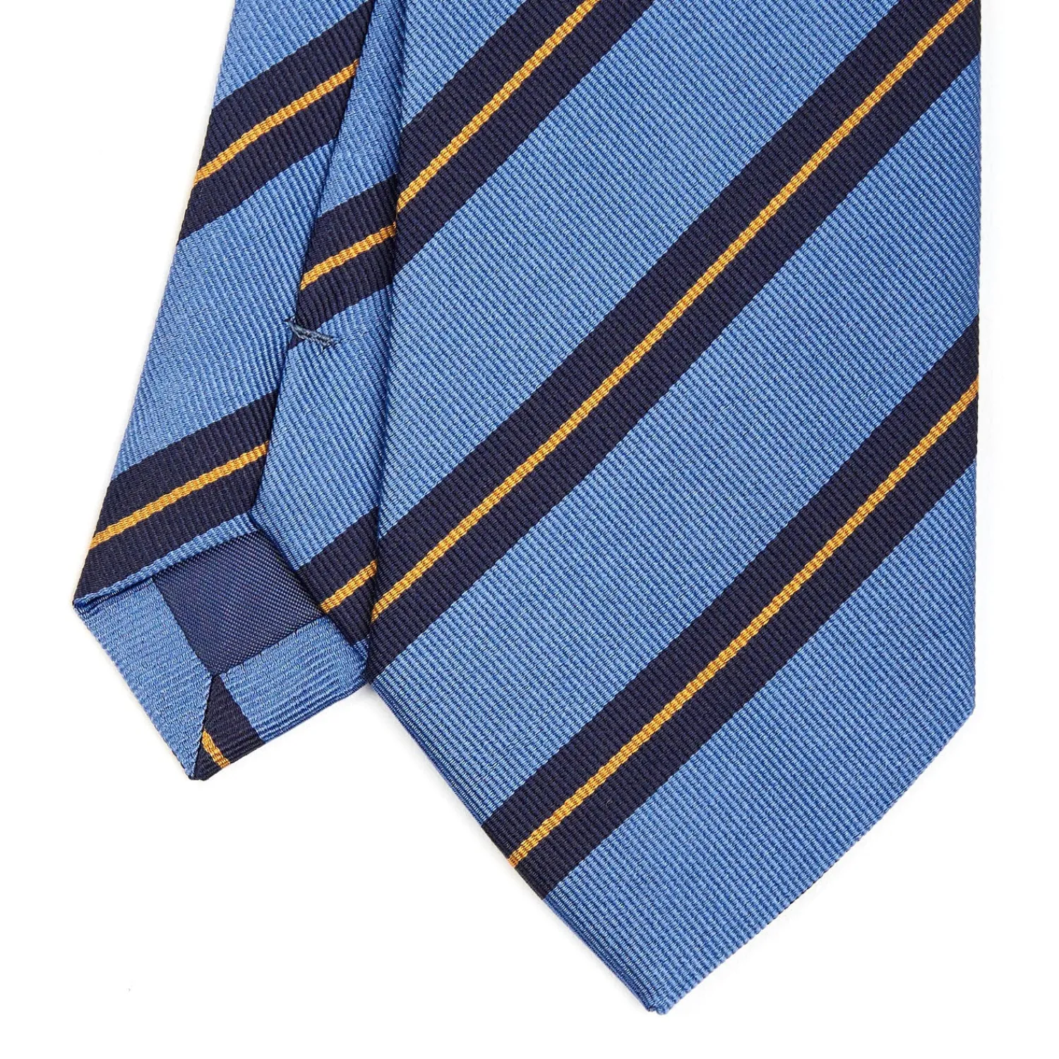 E.Marinella CRAVATTE|Cravatte Regimental E Rigate|CRAVATTA REGIMENTAL IN SETA AZZURRO POLVERE Righe blu