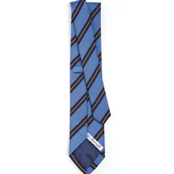 E.Marinella CRAVATTE|Cravatte Regimental E Rigate|CRAVATTA REGIMENTAL IN SETA AZZURRO POLVERE Righe blu