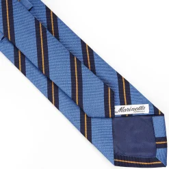 E.Marinella CRAVATTE|Cravatte Regimental E Rigate|CRAVATTA REGIMENTAL IN SETA AZZURRO POLVERE Righe blu