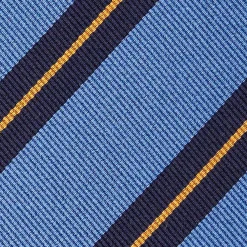 E.Marinella CRAVATTE|Cravatte Regimental E Rigate|CRAVATTA REGIMENTAL IN SETA AZZURRO POLVERE Righe blu