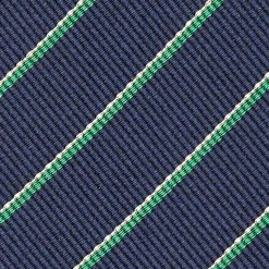E.Marinella CRAVATTE|Cravatte Regimental E Rigate|CRAVATTA REGIMENTAL IN SETA BLU SCURO Righe verdi