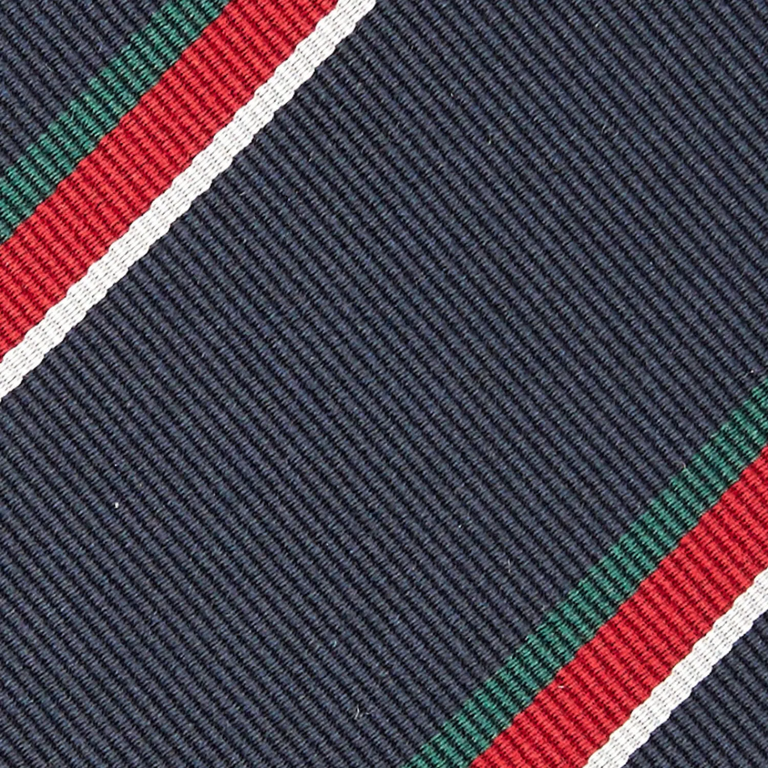 E.Marinella CRAVATTE|Cravatte Regimental E Rigate|CRAVATTA REGIMENTAL IN SETA BLU SCURO Righe verdi e rosse