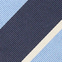 E.Marinella CRAVATTE|Cravatte Regimental E Rigate|CRAVATTA REGIMENTAL IN SETA BLU SCURO Righe azzurre e bianche