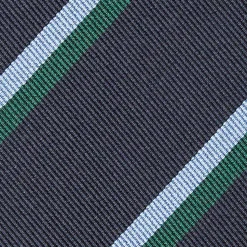 E.Marinella Cravatte Regimental E Rigate|CRAVATTE|CRAVATTA REGIMENTAL IN SETA BLU SCURO Righe azzurre e verdi