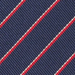 E.Marinella CRAVATTE|Cravatte Regimental E Rigate|CRAVATTA REGIMENTAL IN SETA BLU SCURO Righe rosse