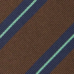 E.Marinella CRAVATTE|Cravatte Regimental E Rigate|CRAVATTA REGIMENTAL IN SETA MARRONE SCURO Riche blu e verdi