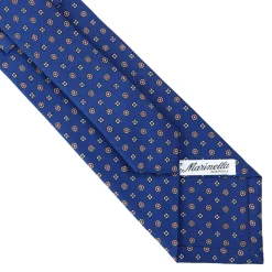 E.Marinella CRAVATTE|Cravatte In Seta Stampata|CRAVATTA SARTORIALE CLASSICA IN SETA BLU Microfantasia fiore