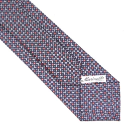 E.Marinella CRAVATTE|Cravatte In Seta Stampata|CRAVATTA SARTORIALE CLASSICA IN SETA BLU SCURO Microfantasia fiore