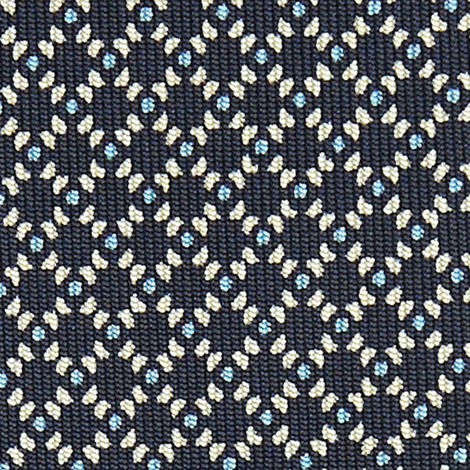 E.Marinella CRAVATTE|Cravatte In Seta Stampata|CRAVATTA SARTORIALE CLASSICA IN SETA BLU SCURO Microfantasia geometrica