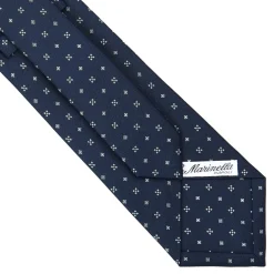 E.Marinella CRAVATTE|Cravatte In Seta Stampata|CRAVATTA SARTORIALE CLASSICA IN SETA BLU SCURO Microfantasia fiore