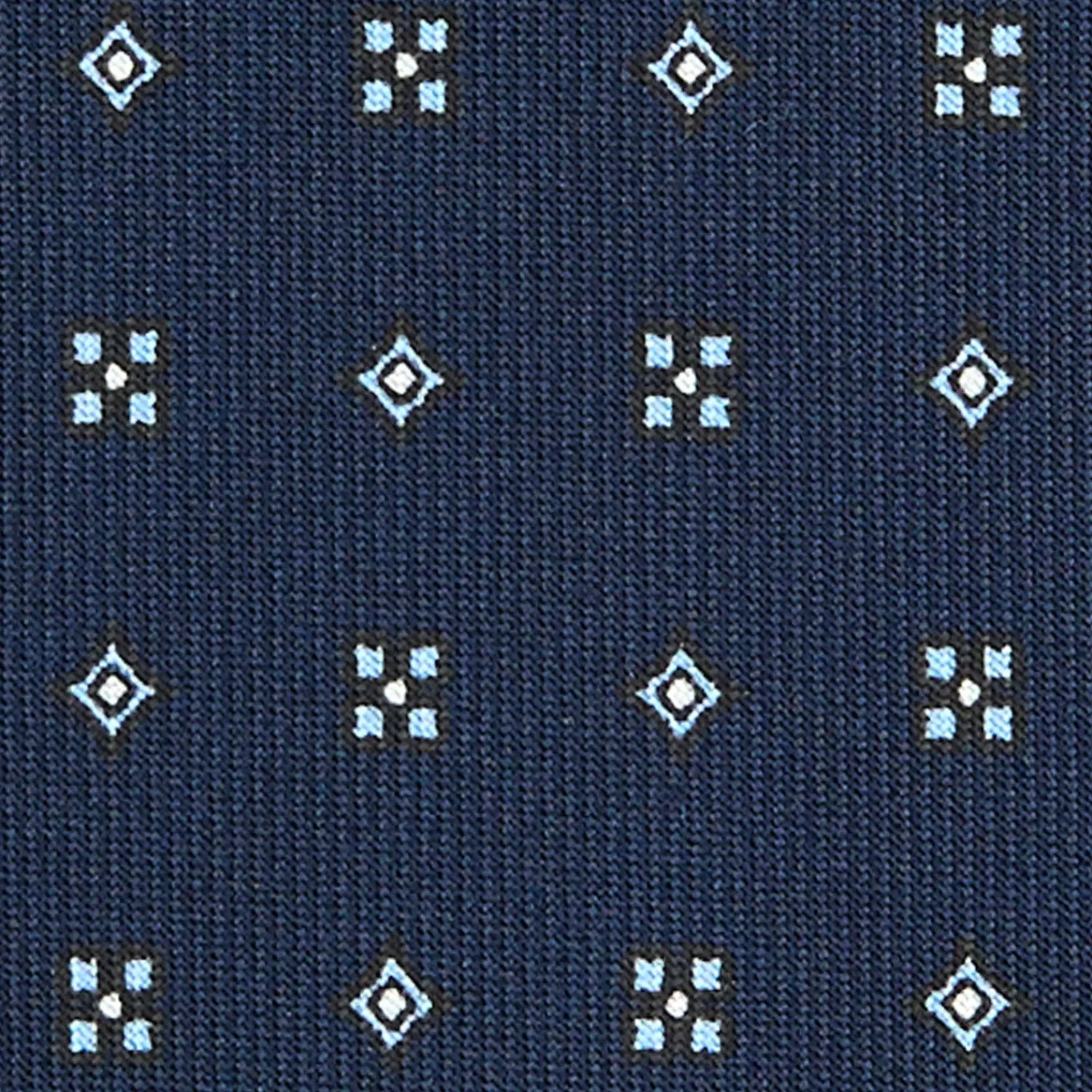 E.Marinella CRAVATTE|Cravatte In Seta Stampata|CRAVATTA SARTORIALE CLASSICA IN SETA BLU SCURO Microfantasia fiore