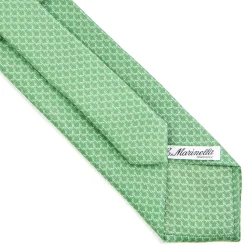 E.Marinella CRAVATTE|Cravatte In Seta Stampata|CRAVATTA SARTORIALE CLASSICA IN SETA VERDE Microfantasia m geometrica