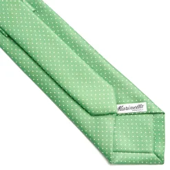 E.Marinella CRAVATTE|Cravatte Pois|CRAVATTA SARTORIALE CLASSICA IN SETA VERDE Pois
