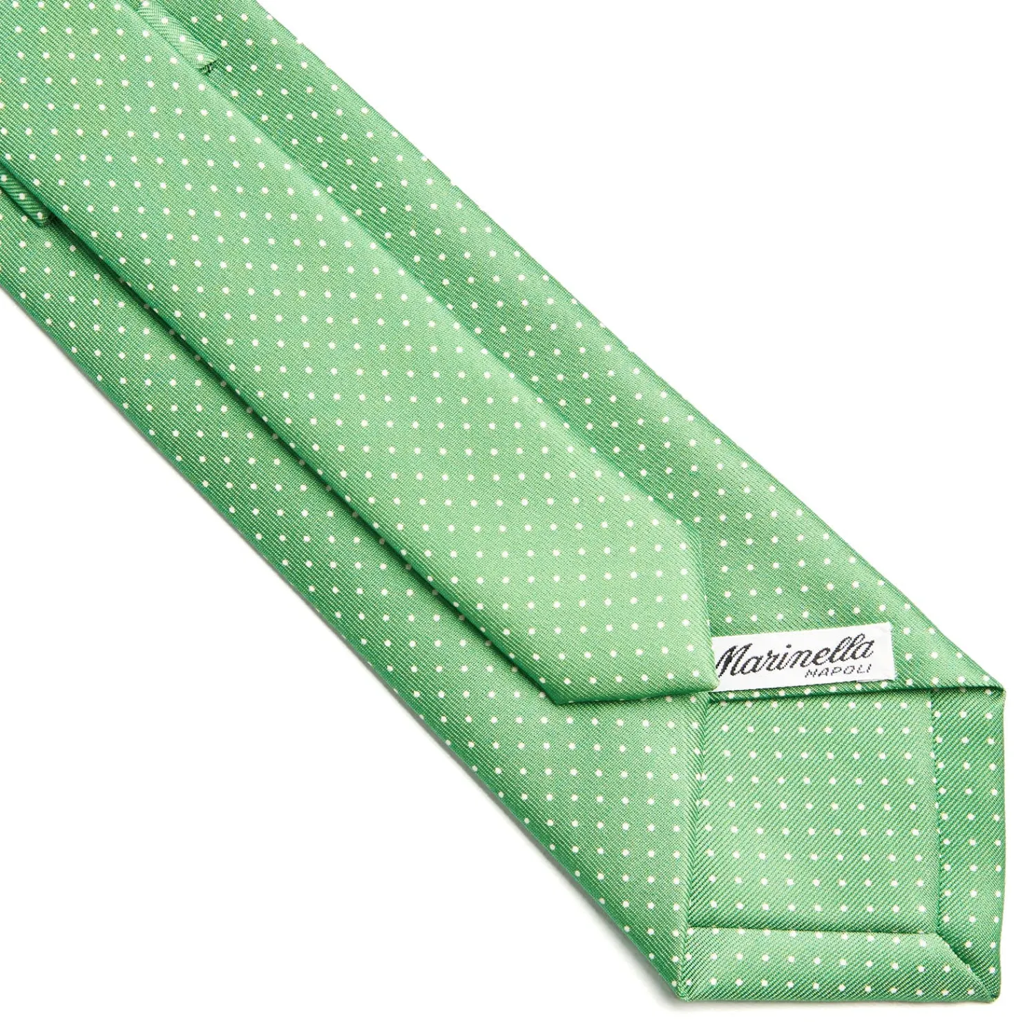 E.Marinella CRAVATTE|Cravatte Pois|CRAVATTA SARTORIALE CLASSICA IN SETA VERDE Pois