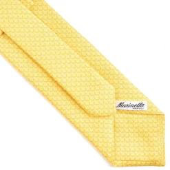 E.Marinella CRAVATTE|Cravatte In Seta Stampata|CRAVATTA SARTORIALE CLASSICA IN SETA GIALLA Microfantasia m geometrica