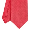 E.Marinella CRAVATTE|Cravatte In Seta Stampata|CRAVATTA SARTORIALE CLASSICA IN SETA ROSSA Microfantasia m geometrica