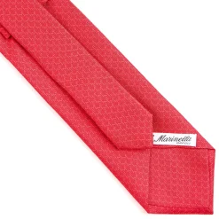 E.Marinella CRAVATTE|Cravatte In Seta Stampata|CRAVATTA SARTORIALE CLASSICA IN SETA ROSSA Microfantasia m geometrica