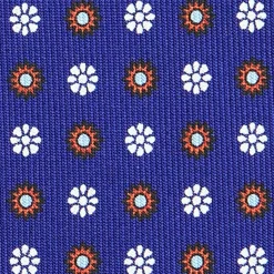 E.Marinella CRAVATTE|Cravatte In Seta Stampata|CRAVATTA SARTORIALE CLASSICA IN SETA BLUETTE Microfantasia fiore