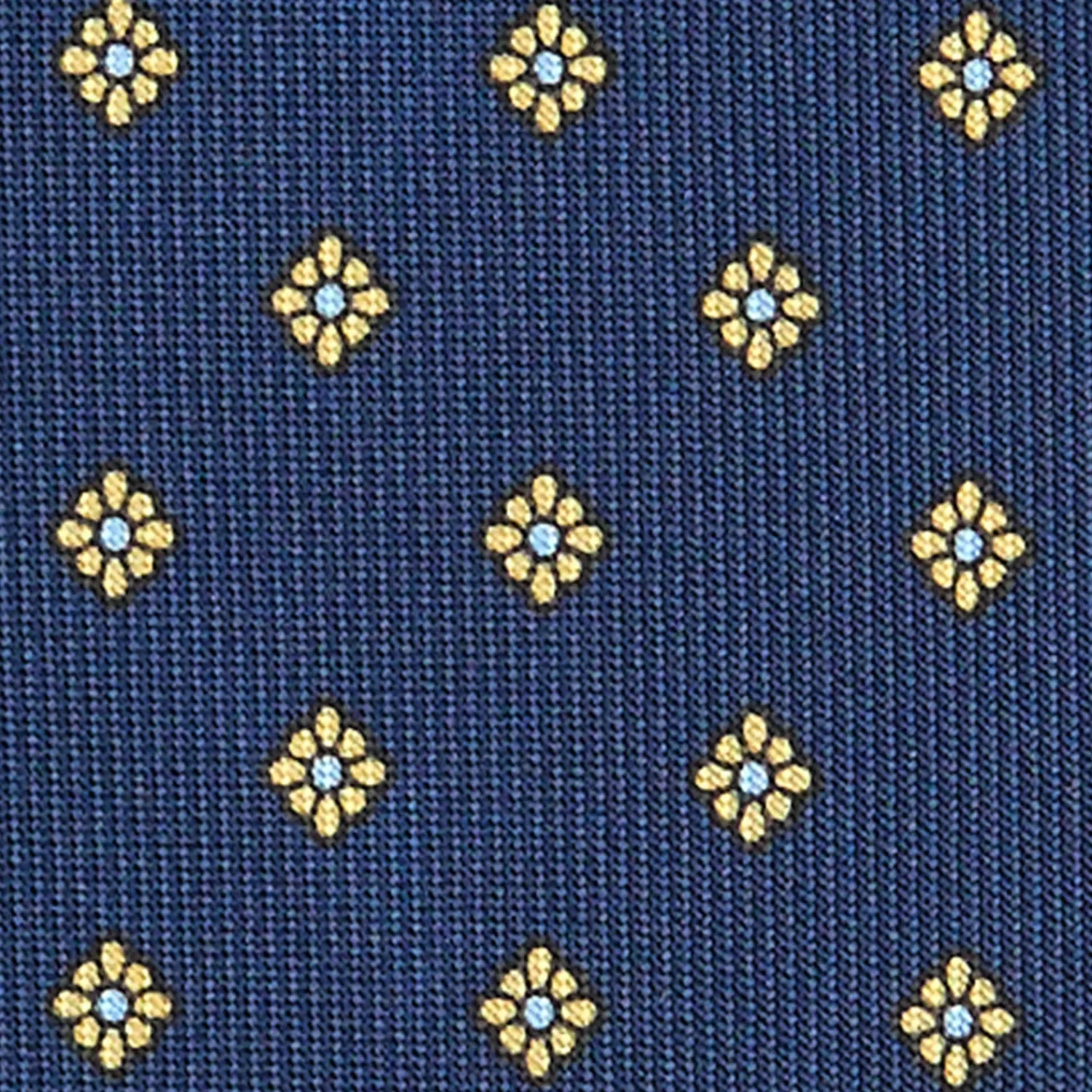E.Marinella CRAVATTE|Cravatte In Seta Stampata|CRAVATTA SARTORIALE CLASSICA IN SETA BLU SCURO Microfantasia fiore