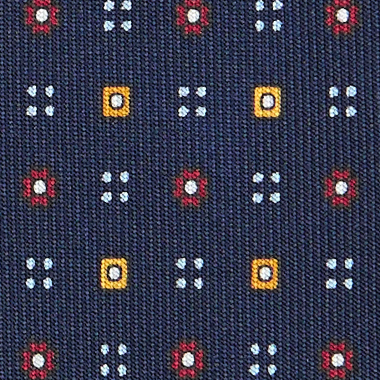 E.Marinella CRAVATTE|Cravatte In Seta Stampata|CRAVATTA SARTORIALE CLASSICA IN SETA BLU SCURO Microfantasia fiore