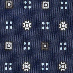 E.Marinella CRAVATTE|Cravatte In Seta Stampata|CRAVATTA SARTORIALE CLASSICA IN SETA BLU SCURO Microfantasia fiore