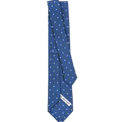 E.Marinella CRAVATTE|Cravatte In Seta Stampata|CRAVATTA SARTORIALE CLASSICA IN SETA BLU Microfantasia fiore