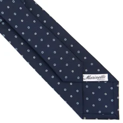 E.Marinella CRAVATTE|Cravatte In Seta Stampata|CRAVATTA SARTORIALE CLASSICA IN SETA BLU SCURO Microfantasia fiore