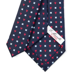 E.Marinella CRAVATTE|Cravatte In Seta Stampata|CRAVATTA SARTORIALE CLASSICA IN SETA BLU SCURO Collezione san valentino