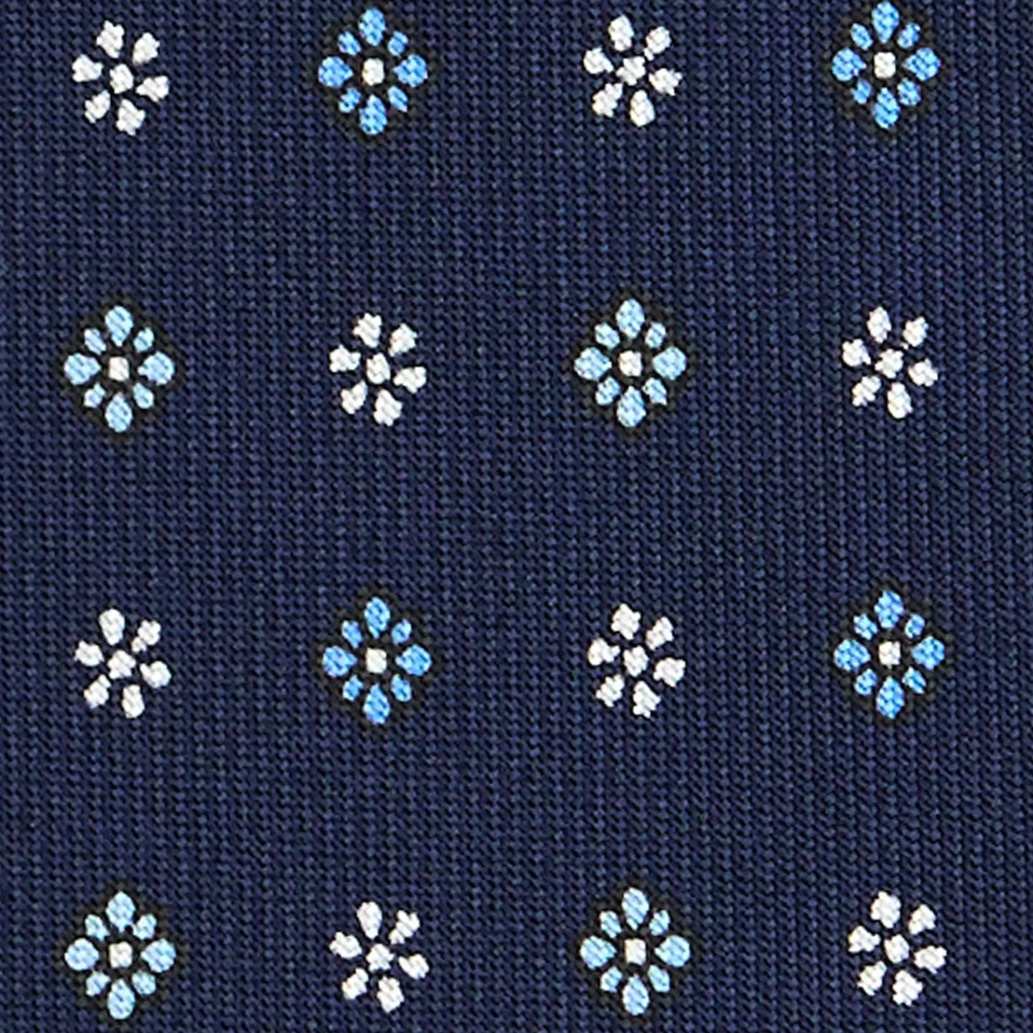 E.Marinella CRAVATTE|Cravatte In Seta Stampata|CRAVATTA SARTORIALE CLASSICA IN SETA BLU SCURO Microfantasia fiore