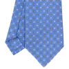 E.Marinella CRAVATTE|Cravatte In Seta Stampata|CRAVATTA SARTORIALE CLASSICA IN SETA AZZURRO POLVERE Microfantasia fiore