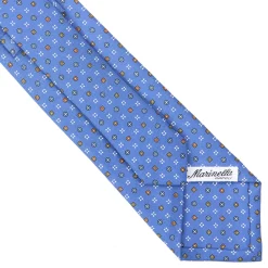 E.Marinella CRAVATTE|Cravatte In Seta Stampata|CRAVATTA SARTORIALE CLASSICA IN SETA AZZURRO POLVERE Microfantasia fiore
