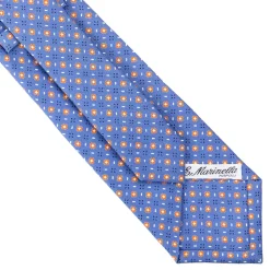 E.Marinella CRAVATTE|Cravatte In Seta Stampata|CRAVATTA SARTORIALE CLASSICA IN SETA AZZURRO POLVERE Microfantasia fiore