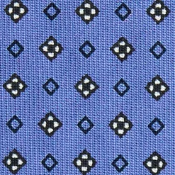 E.Marinella CRAVATTE|Cravatte In Seta Stampata|CRAVATTA SARTORIALE CLASSICA IN SETA AZZURRO POLVERE Microfantasia fiore