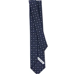 E.Marinella CRAVATTE|Cravatte In Seta Stampata|CRAVATTA SARTORIALE CLASSICA IN SETA BLU SCURO Microfantasia fiore