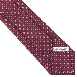 E.Marinella CRAVATTE|Cravatte In Seta Stampata|CRAVATTA SARTORIALE CLASSICA IN SETA BORDEAUX Microfantasia fiore