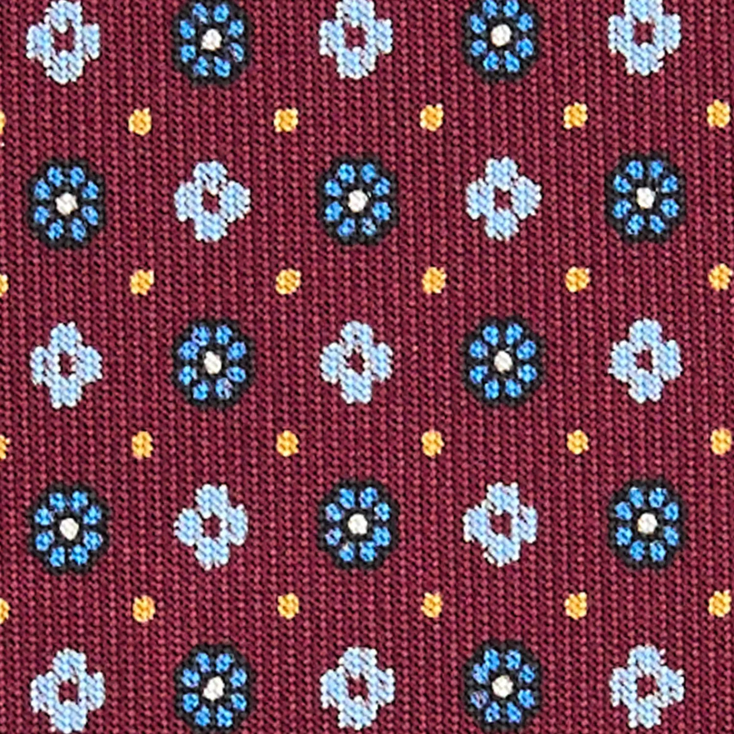E.Marinella CRAVATTE|Cravatte In Seta Stampata|CRAVATTA SARTORIALE CLASSICA IN SETA BORDEAUX Microfantasia fiore