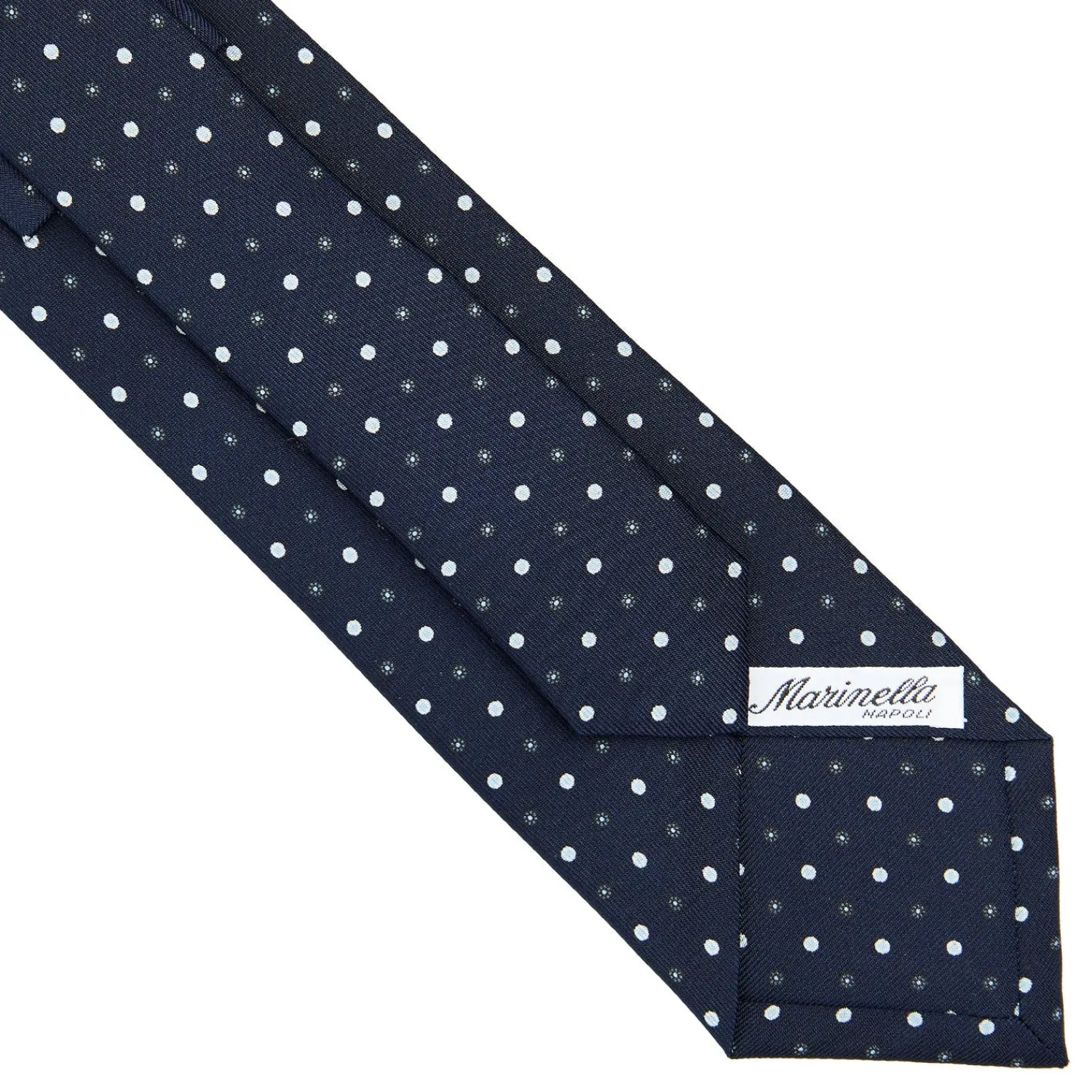 E.Marinella CRAVATTE|Cravatte In Seta Stampata|CRAVATTA SARTORIALE CLASSICA IN SETA BLU SCURO Microfantasia fiore