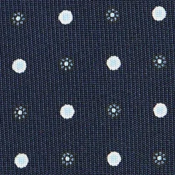 E.Marinella CRAVATTE|Cravatte In Seta Stampata|CRAVATTA SARTORIALE CLASSICA IN SETA BLU SCURO Microfantasia fiore