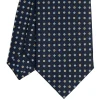 E.Marinella CRAVATTE|Cravatte In Seta Stampata|CRAVATTA SARTORIALE CLASSICA IN SETA BLU SCURO Microfantasia fiore